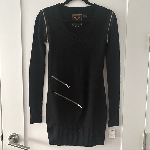 Barney's NY JAMISON Knit Zipper Wool Cashmere Dress Size XS NWT - Picture 1 of 6